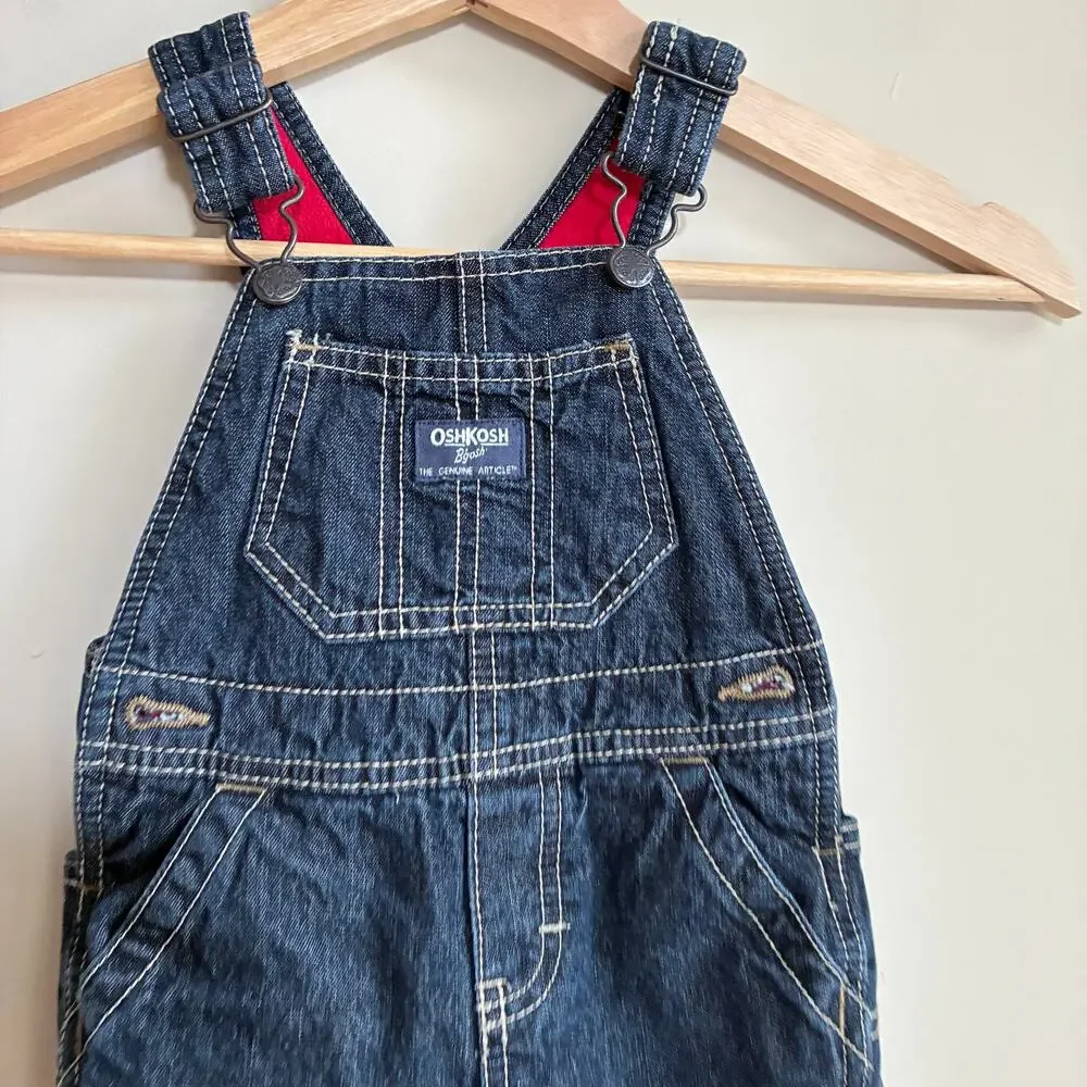 Oshkosh B'Gosh kids size 12 months denim overalls cotton jumpsuit trousers
